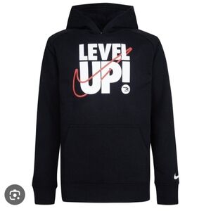Boys size large 3 brand nike hoodie sweatshirt level up black red white NWT